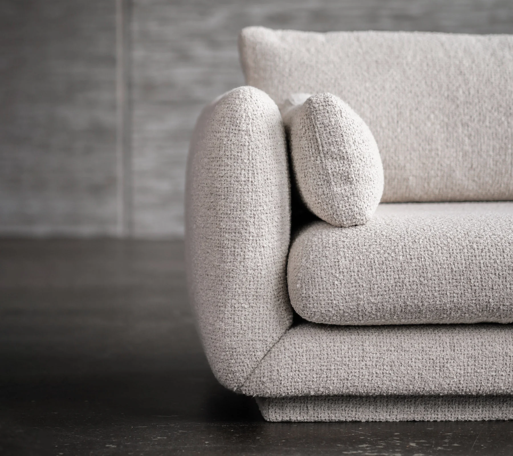 Bloom 3-seater sofa with chaise longue, left and teak legs - Image 6