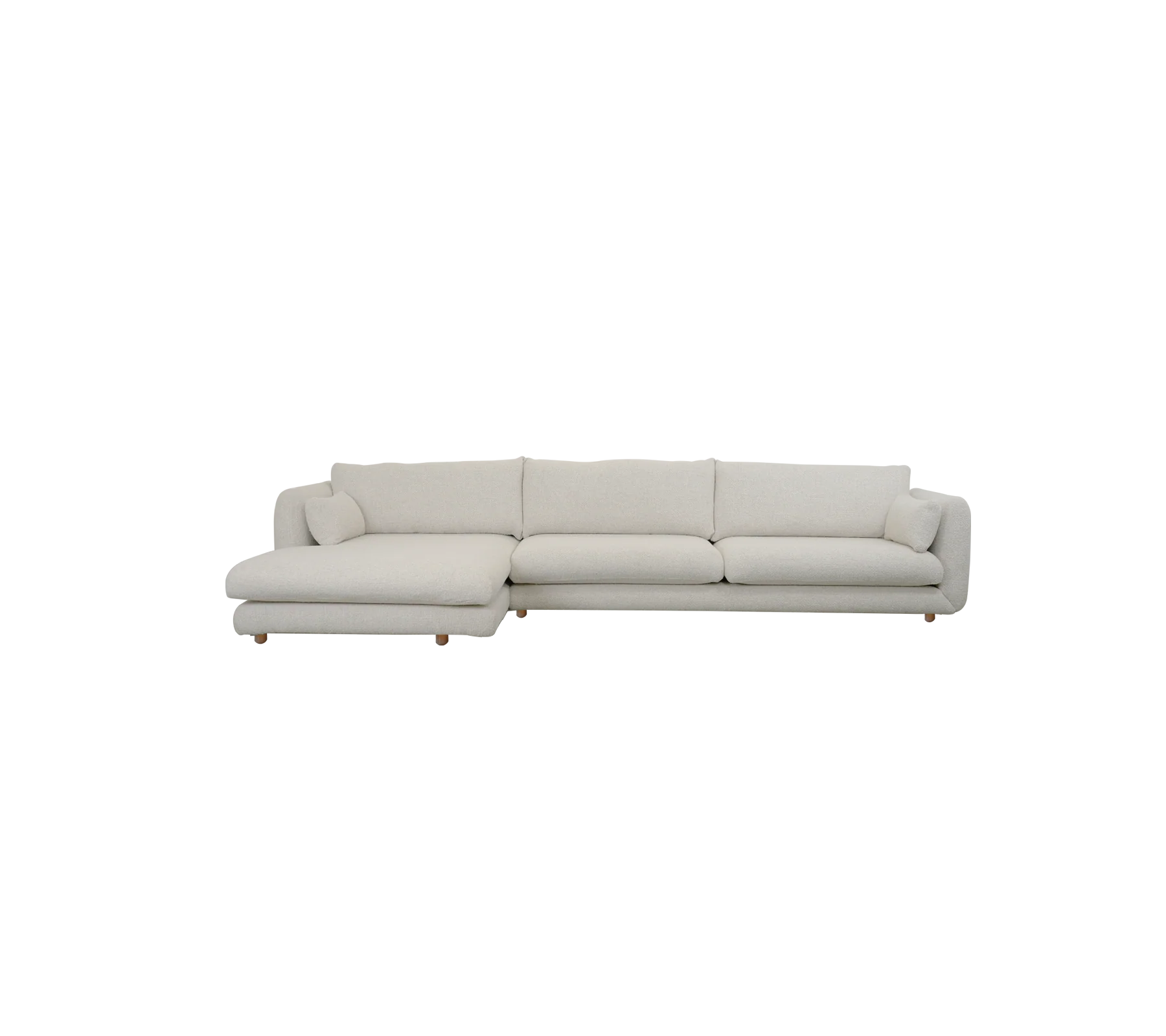 Bloom 3-seater sofa with chaise longue, right and teak legs - Image 15